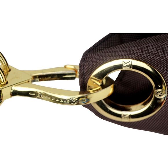 JPK PARIS 75 BROWN NYLON BROWN GENUINE LEATHER STRAP SHOULDER BAG HANDBAG PURSE - Picture 4 of 12